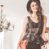 A padded bandeau bra is just what you need under a sheer bouse